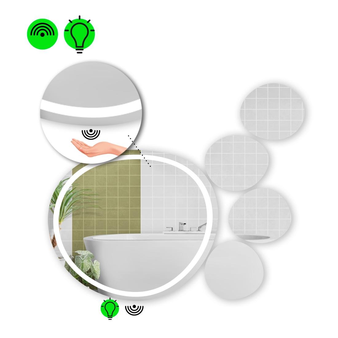 Дзеркало з LED підсвіткою Acqua 1 з ІЧ вмикачем 80x80 см (8738200)