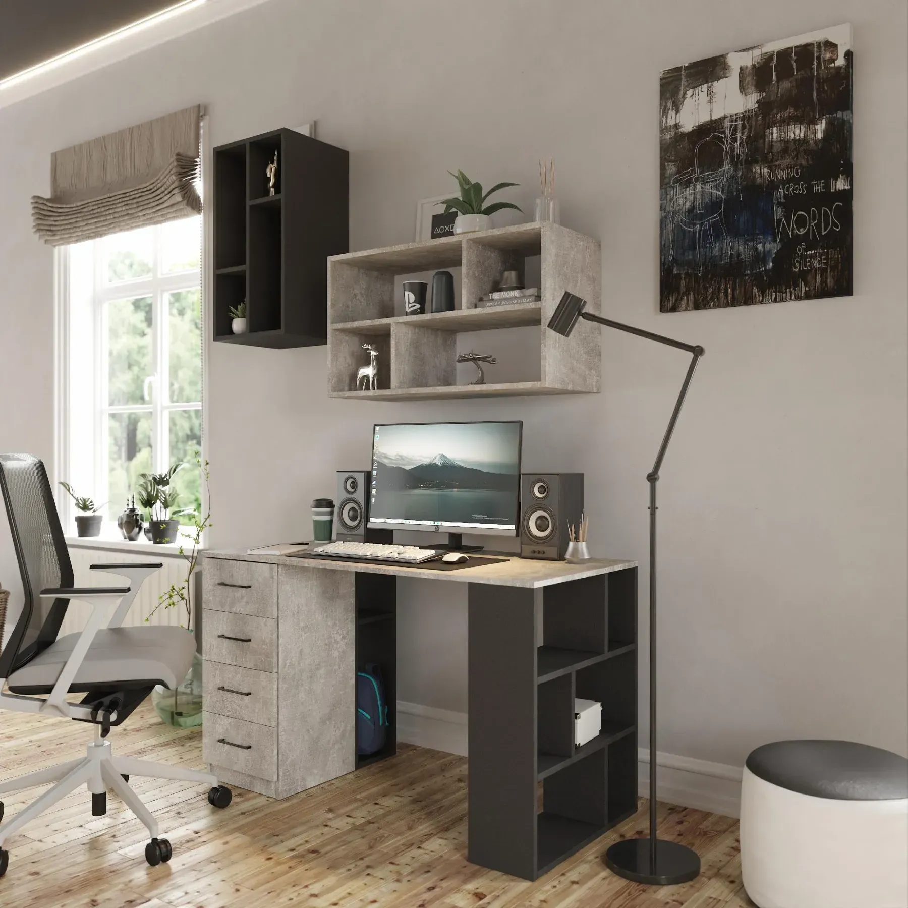 Полиця навісна Kontinent Т-11 40х30х76 см Самоа Димчастий (86939929) - фото 3 Полиця навісна Kontinent Т-11 40х30х76 см Самоа Димчастий (86939929) - фото 3