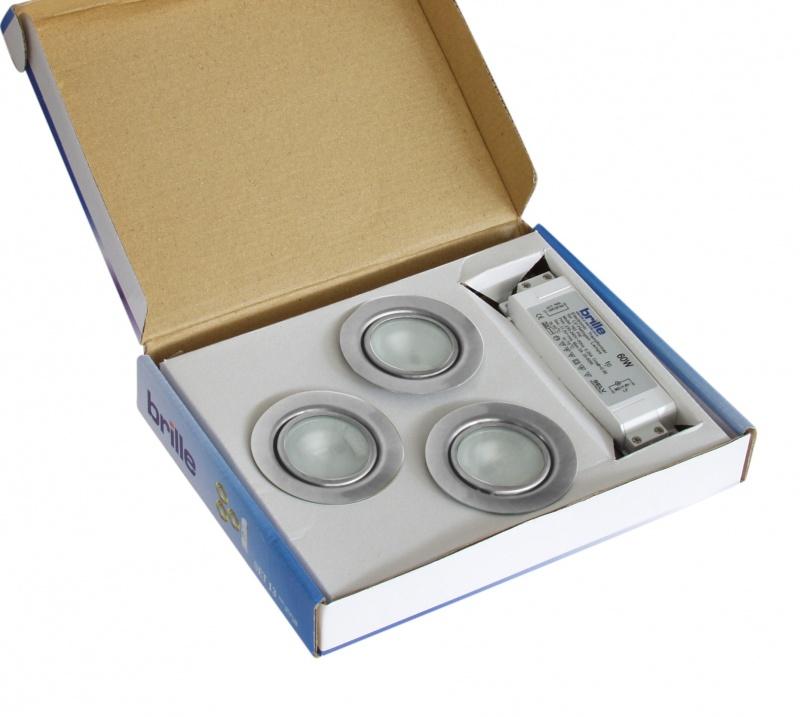 Комплект светильников точечных Brille SET 12/HDL-J06 Chr 3x20W W/T
