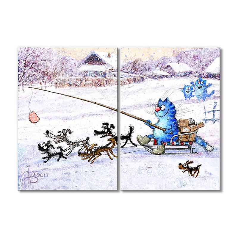 Модульная картина Доставка почты 2 модуля общий размер 80x120 см (_rinaz_20172220)