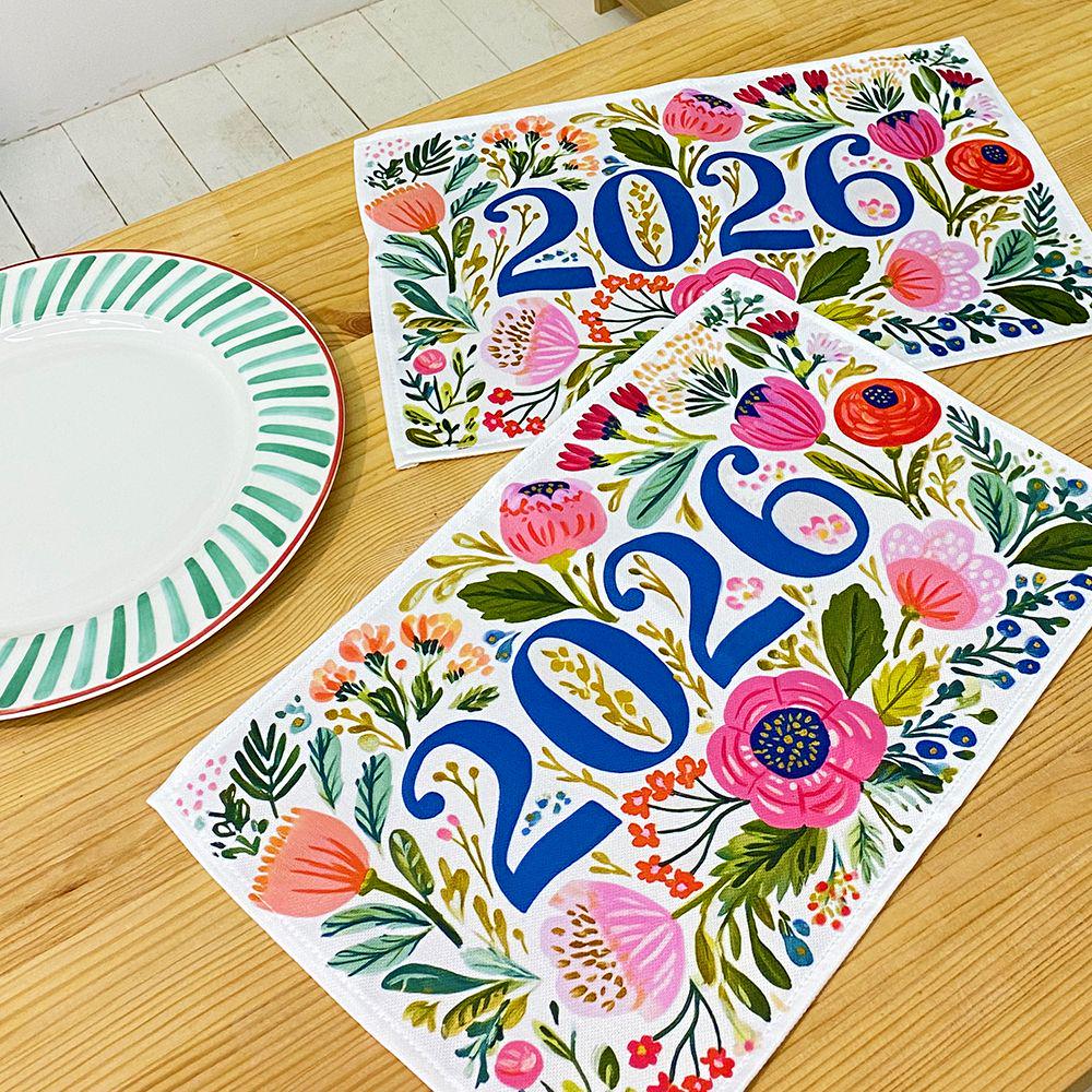 Салфетка тканевая сервировочная Presentville под тарелку 2026 год 40х27 см 2 шт. (SRVS_R_26NY014)