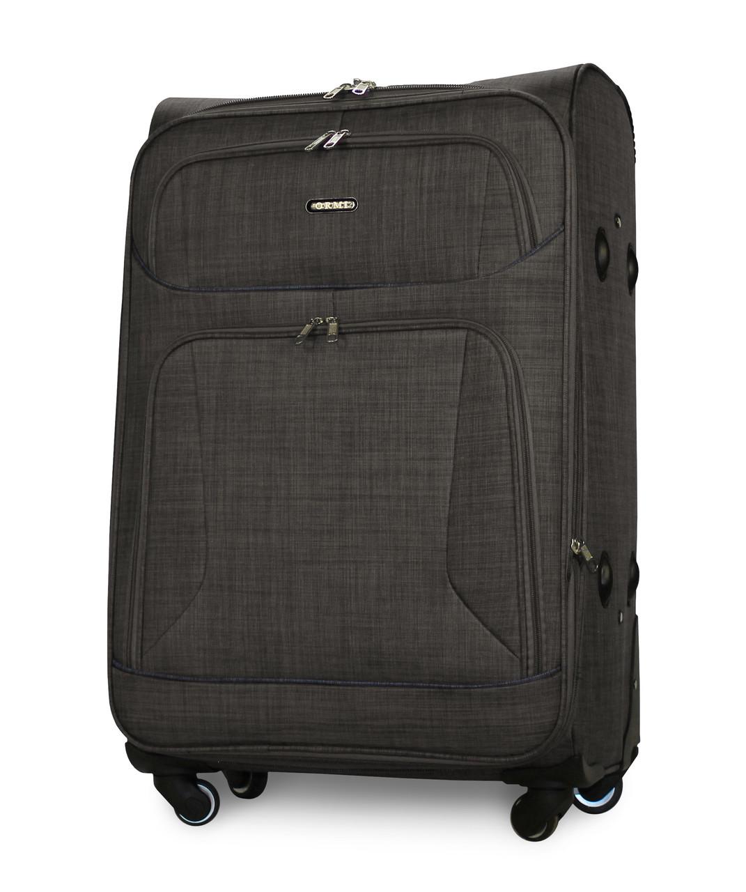 Чемодан ORMI 701 тканевый большой на 4 колесах 74х48х30 см 90 л Серый