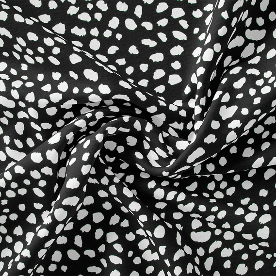 Ткань плательная IDEIA Креп Мадагаскар Абстракция точки V-45/2 1,5 м Черный (2200004213002)