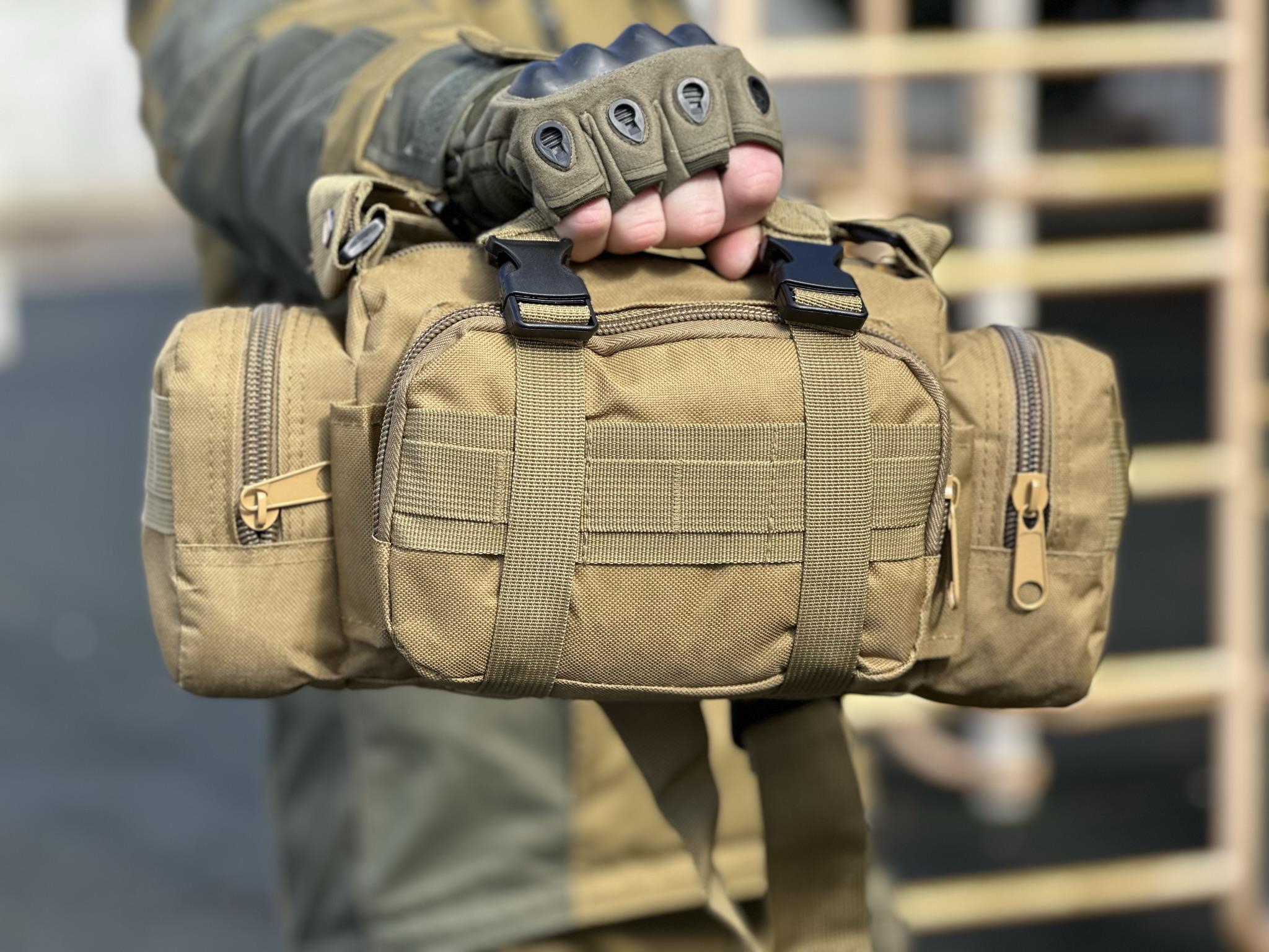 Сумка нагрудная поясная Tactic с ремнем на плечо 5 л Coyote (104-coyote) - фото 9 Сумка нагрудная поясная Tactic с ремнем на плечо 5 л Coyote (104-coyote) - фото 9