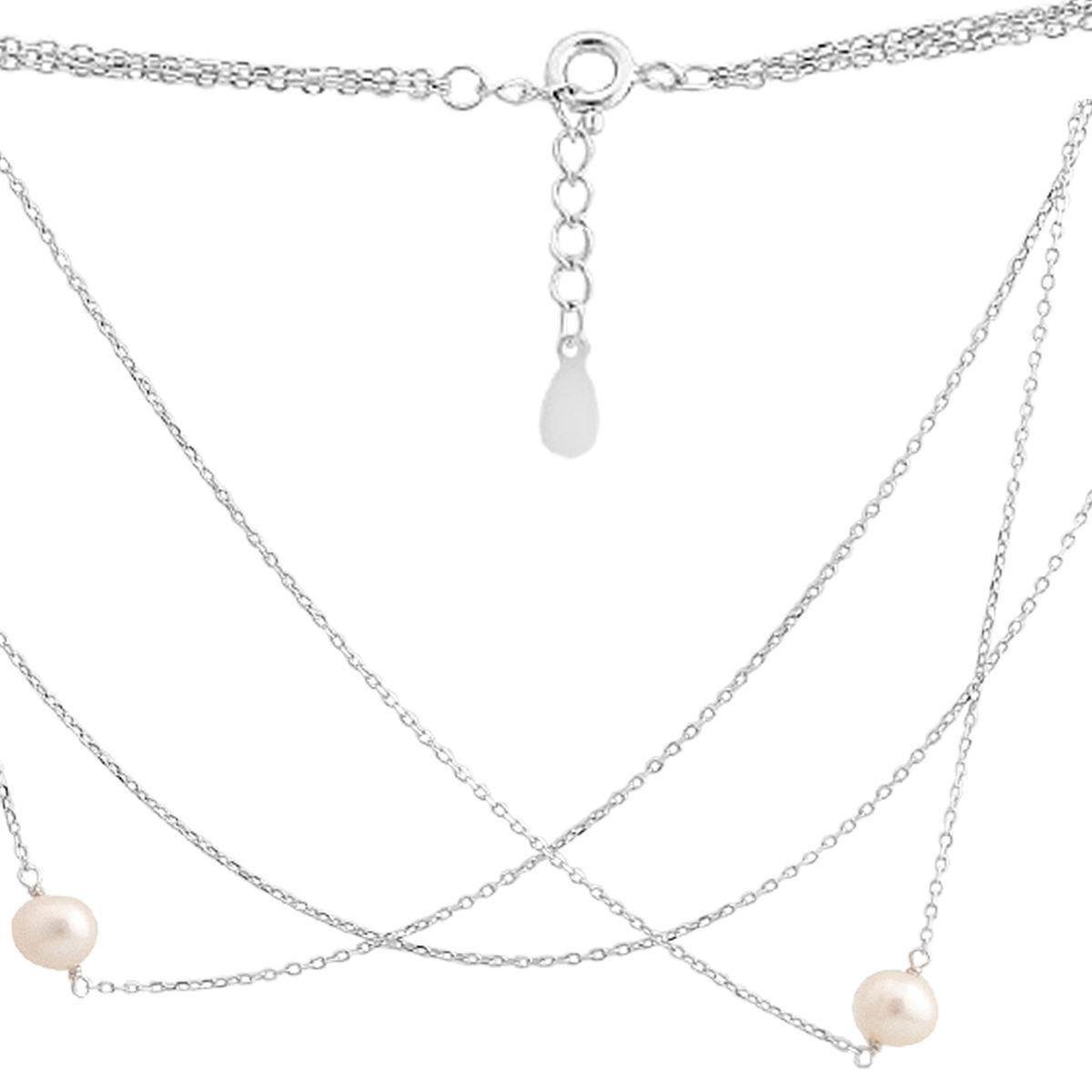 Колье серебряное с жемчугом