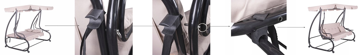 Гойдалка садова Springos Venezia з навісом 163x193 см (GS0006) - фото 4 Гойдалка садова Springos Venezia з навісом 163x193 см (GS0006) - фото 4