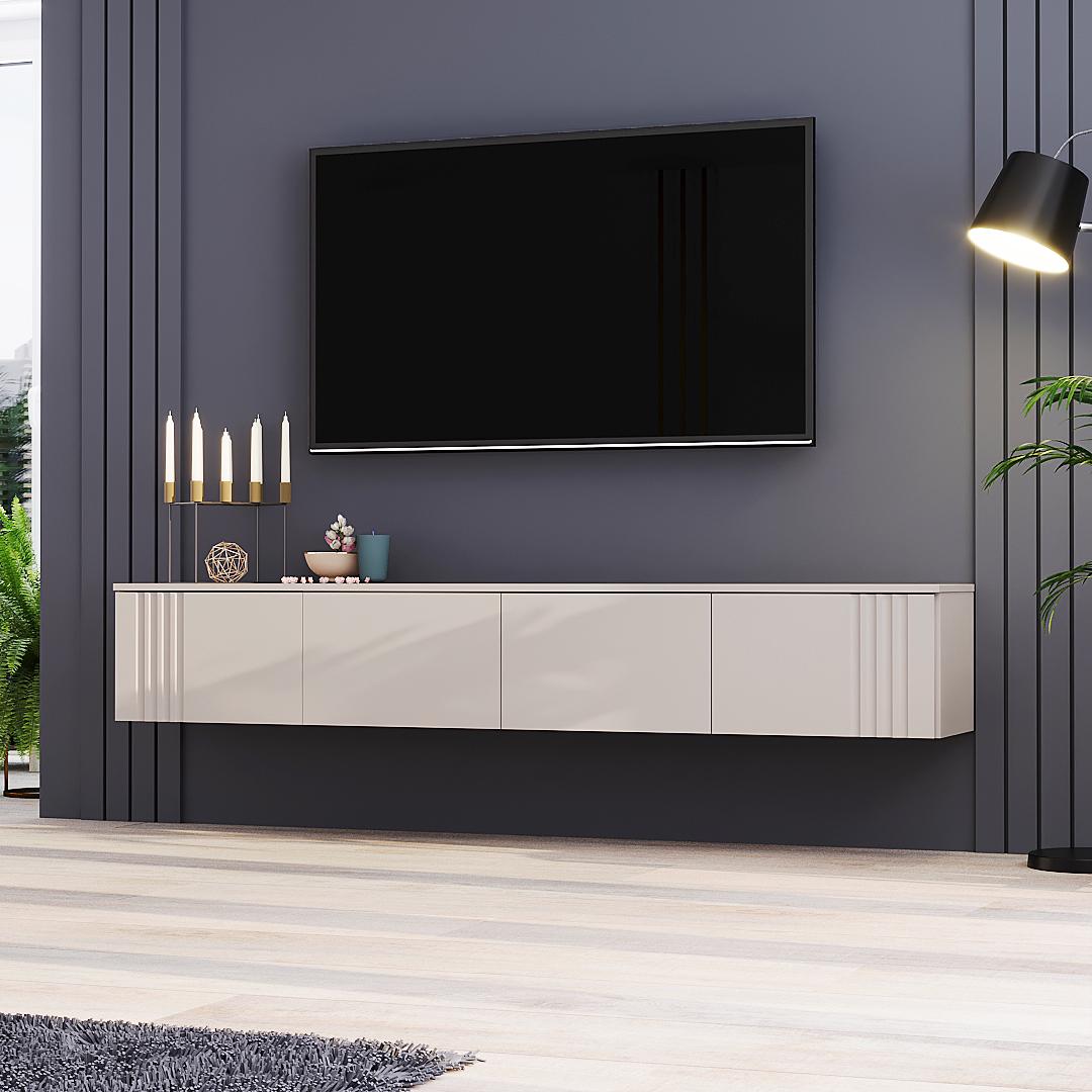 Тумба ТВ DiPortes Портленд навісна К-504 МДФ 200/33/35 см Кашемір (01187)