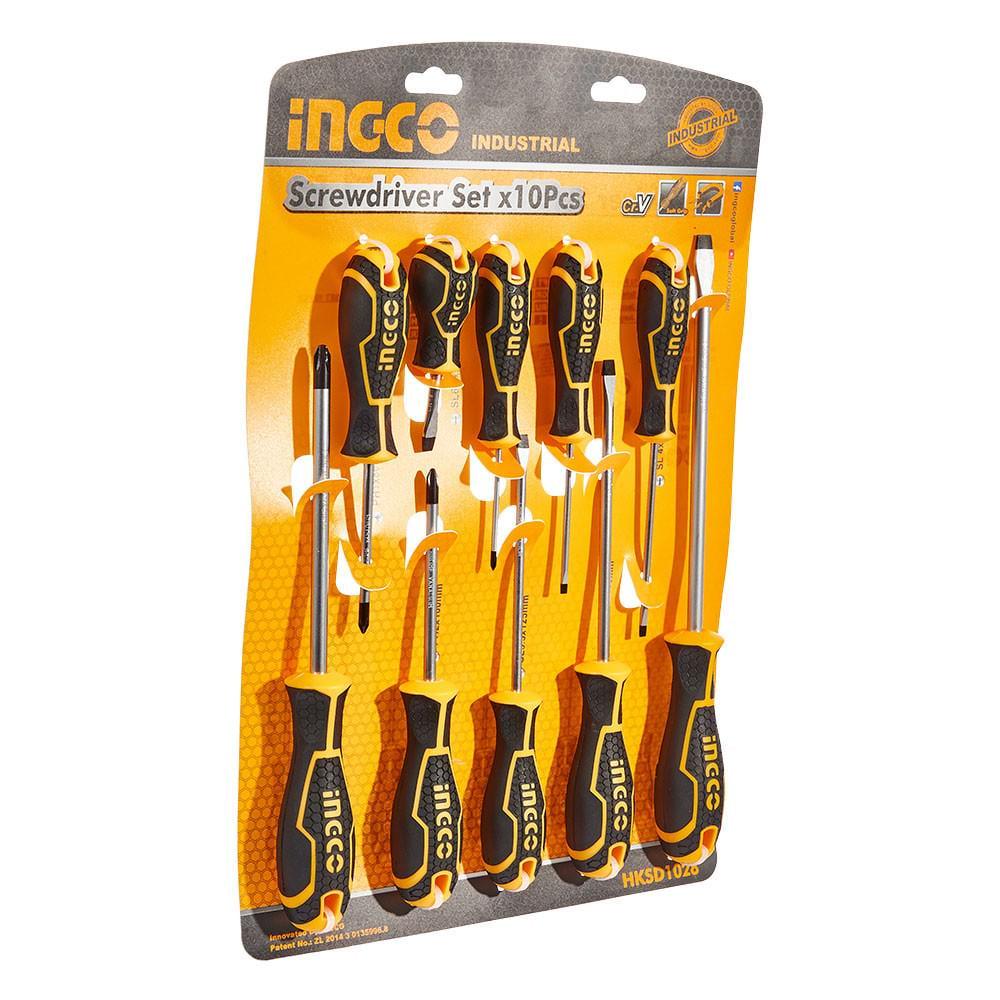 Набор отверток INGCO 10 шт. (HKSD1028) - фото 3 Набор отверток INGCO 10 шт. (HKSD1028) - фото 3