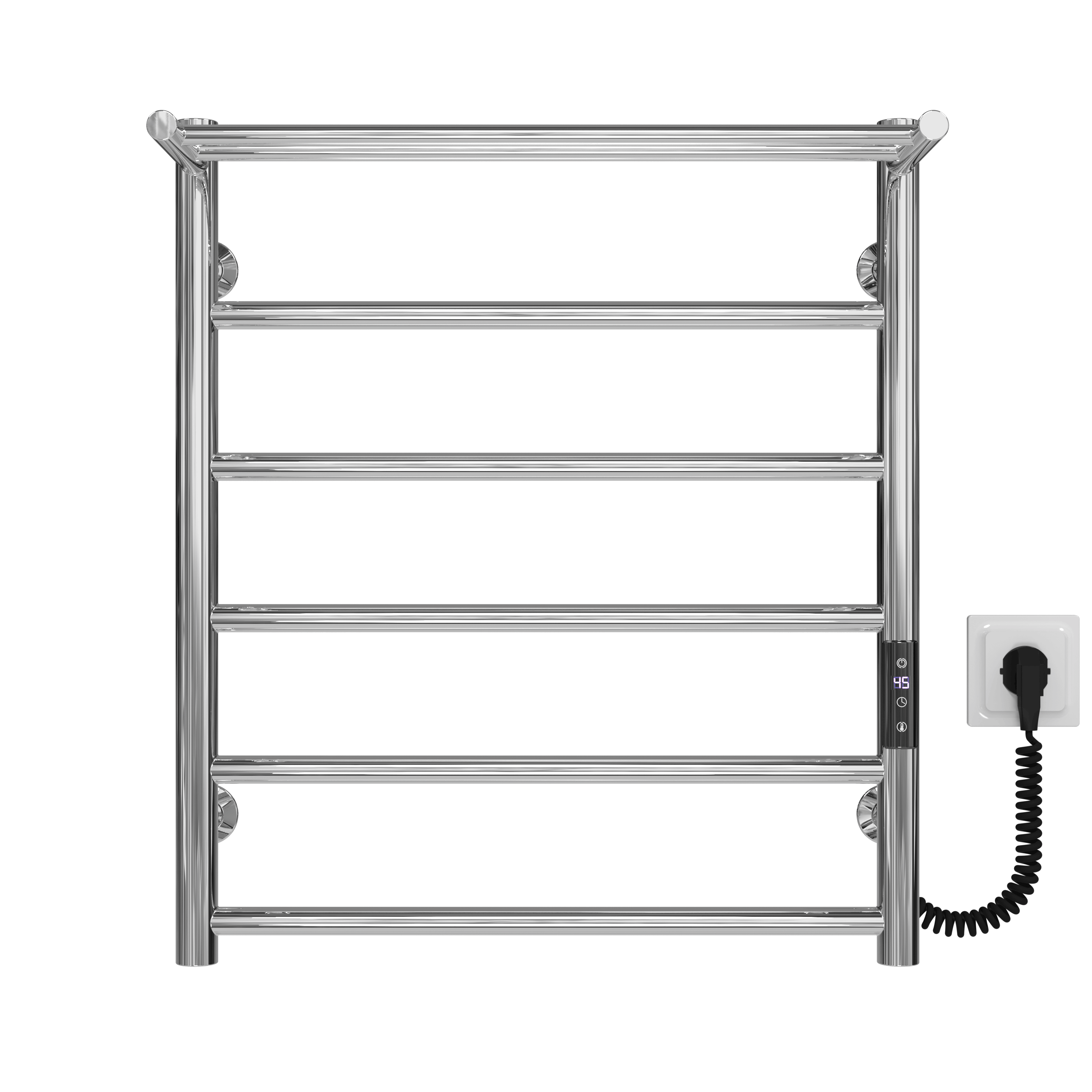 Полотенцесушитель электрический Deffi Терма П6 JD03 правое подключение нержавеющая сталь 500х600 мм Хром (C.TE.60.50.6.E.C.R.1)