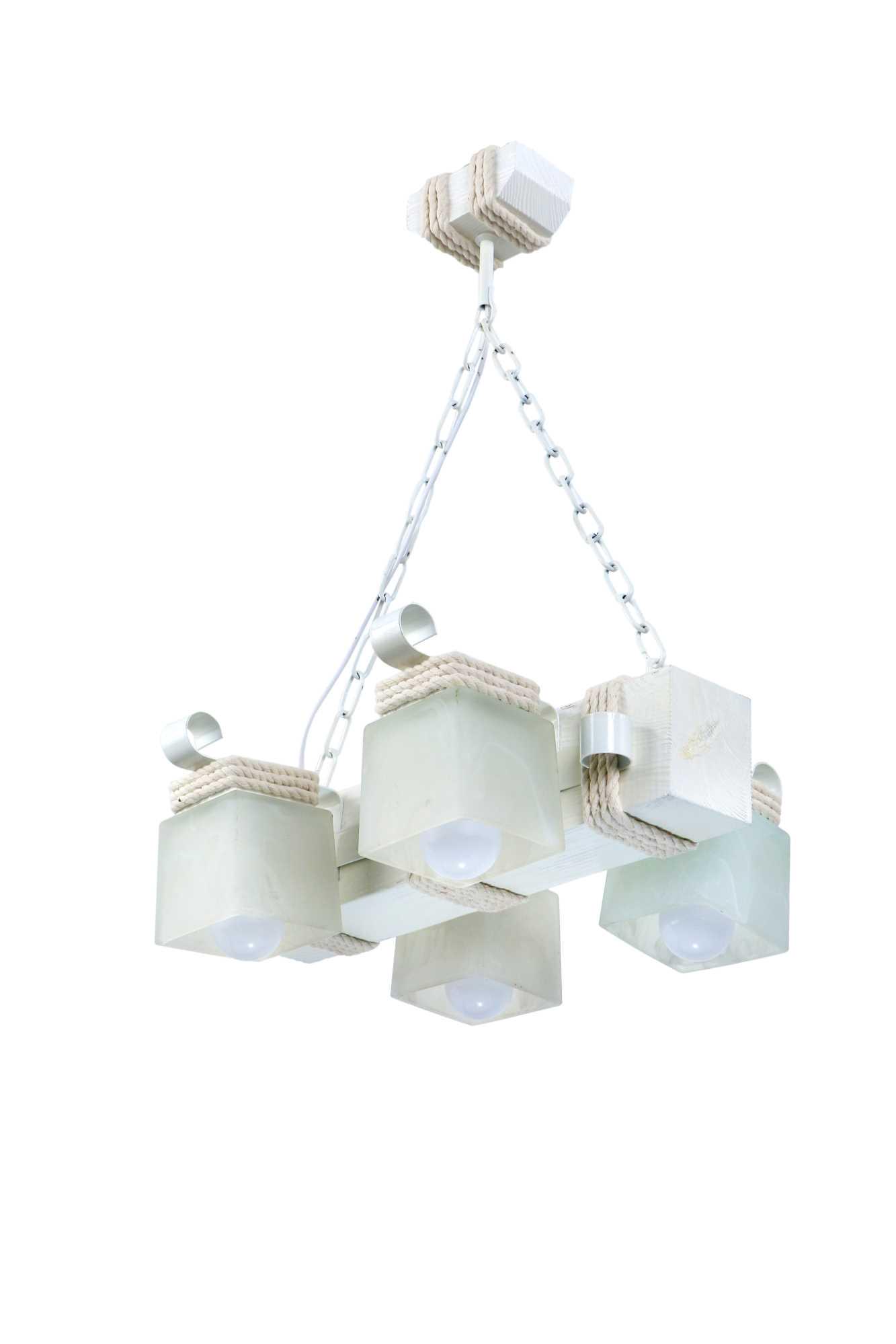 Люстра дерев'яна Sirius S7042/4 на 4 плафона Білий (000026617)