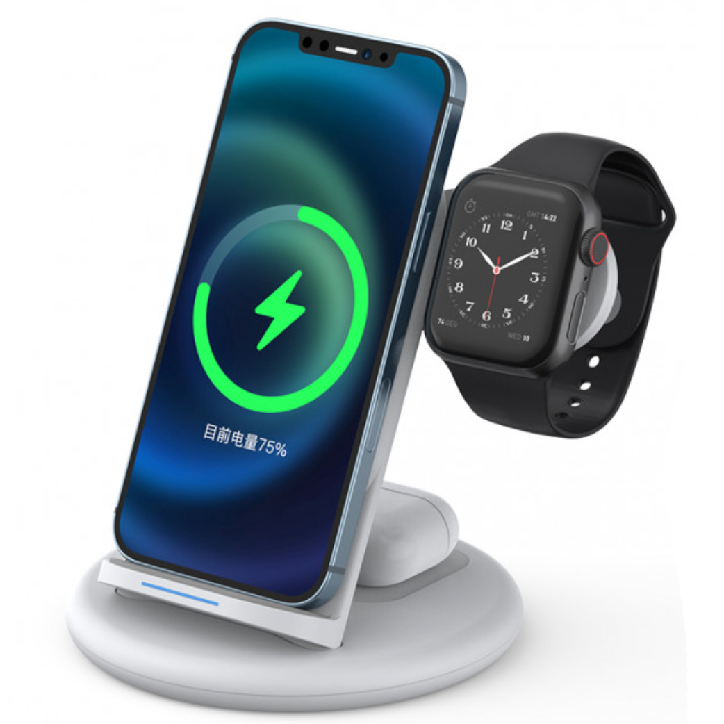 Бездротова зарядка WIWU Power Air Wireless Charger 3in1, White