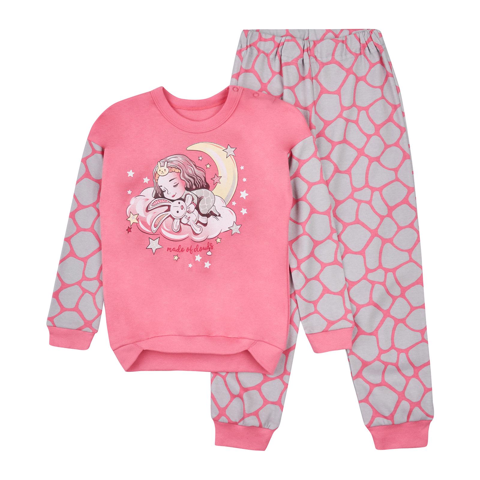 Пижамный комплект ЛяЛя р. 92 Розовый/Серый (К3ИН124)