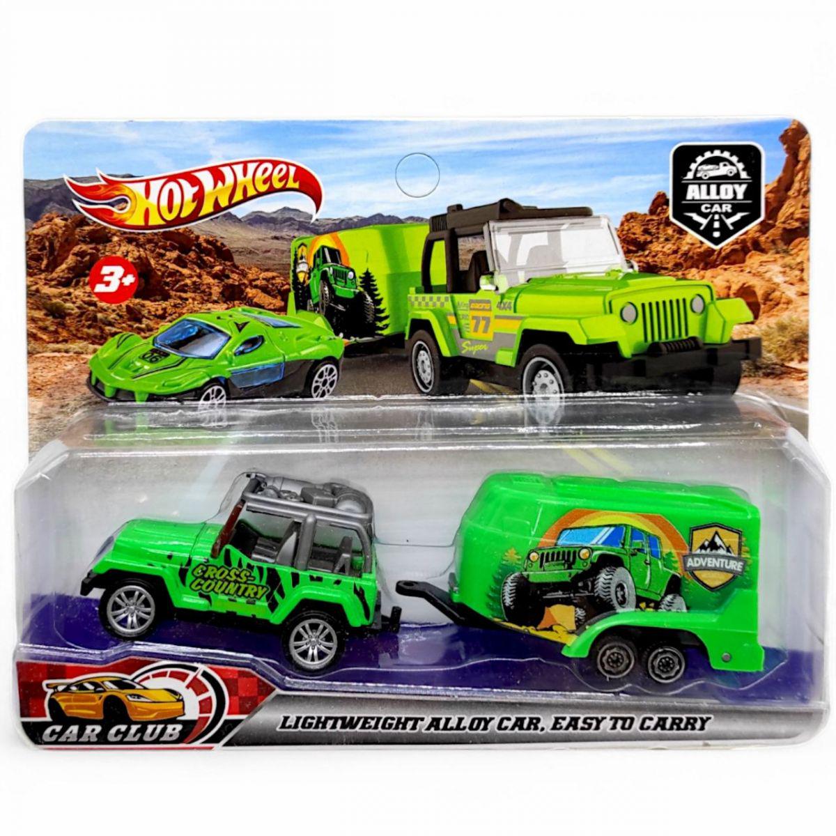 Машинка вездеход с трейлером Hot Wheel Зеленый