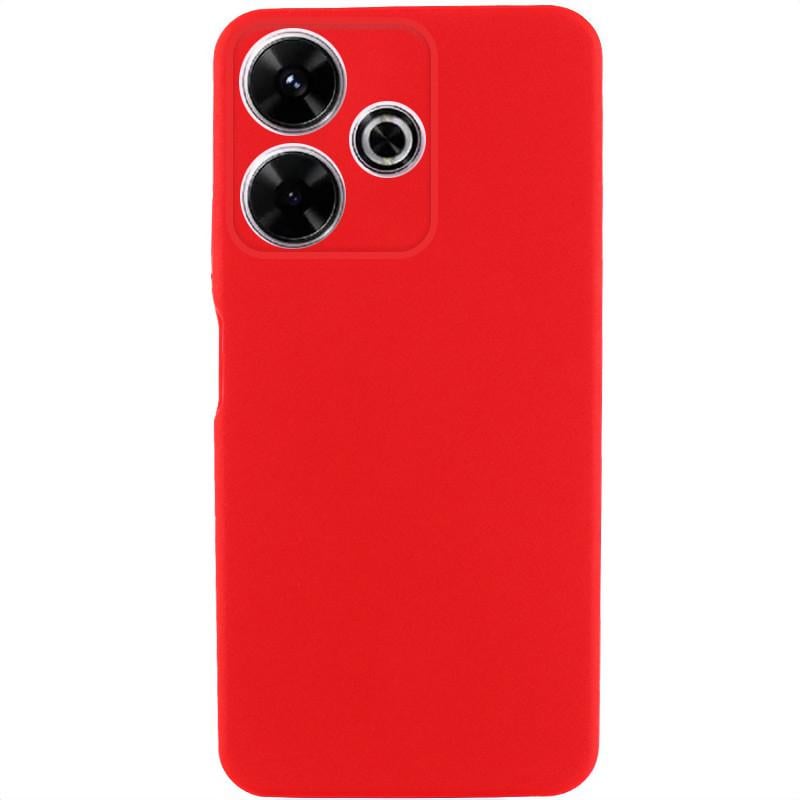 Противоударный чехол TPU GETMAN Liquid Silk Full Camera для Xiaomi Redmi 13 4G / Poco M6 4G Красный / Red