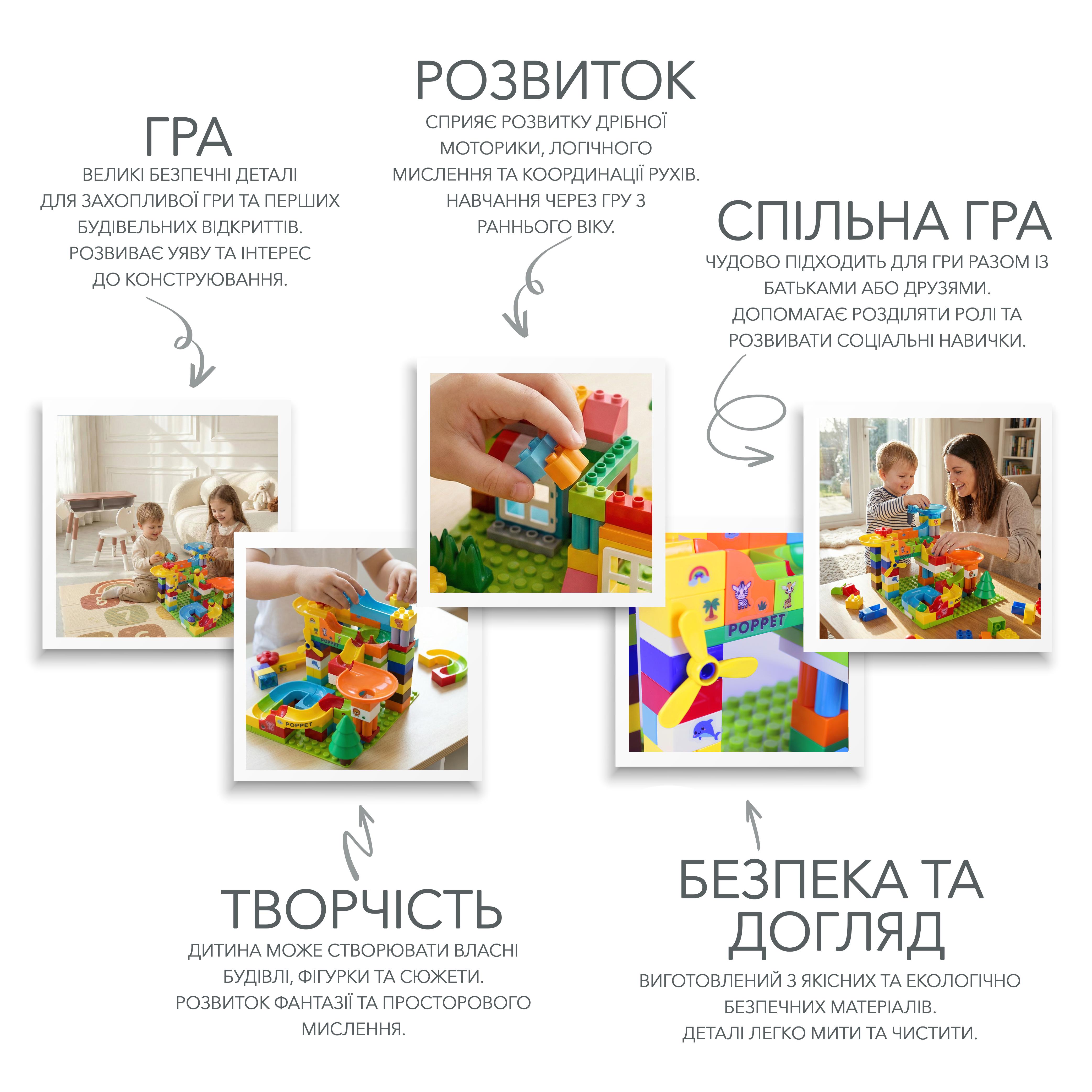 ᐉ Комплект дитячий столик зі стільчиком Poppet Мультиплей Грейсі