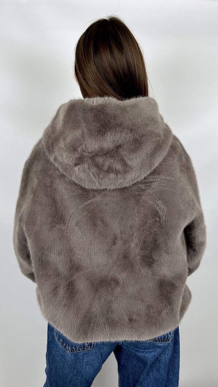 Шуба женская из эко-меха 8831-01 M Черный - фото 9