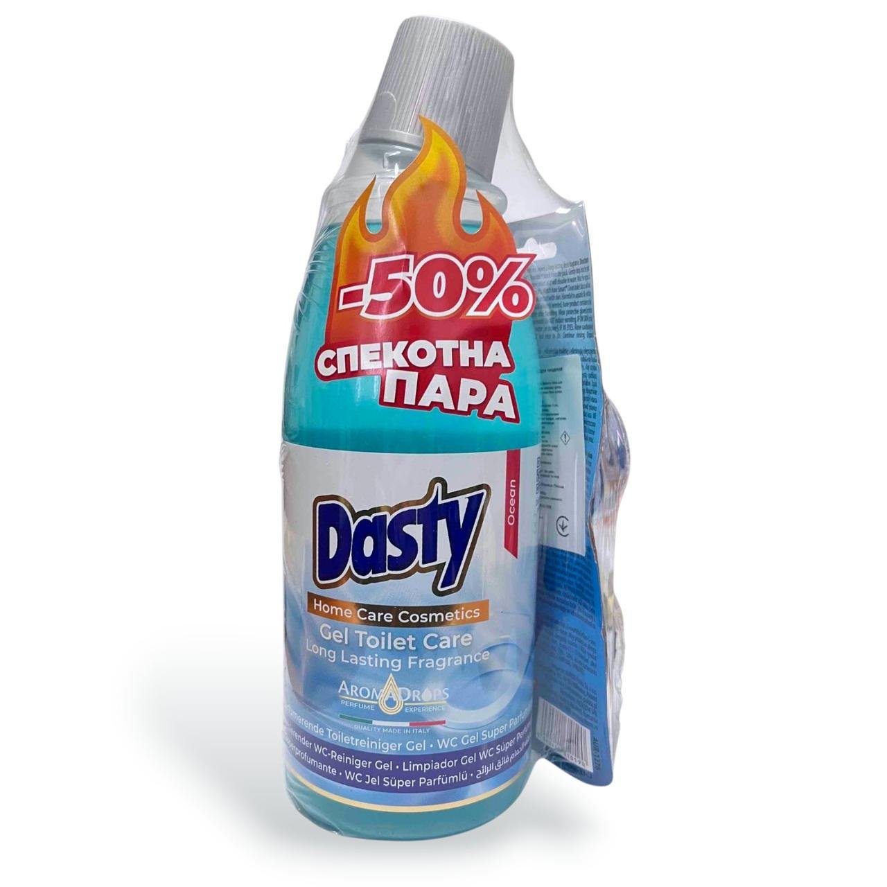 Набір Гель для чищення унітазу Dasty Океан 750 мл та Диски в зливний бачок Smart Clean Океан 2 шт.