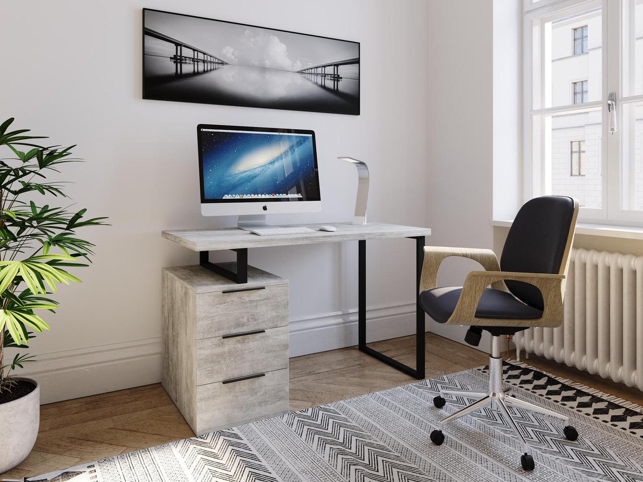 Письменный стол компьютерный для школьника 1200х760х600 мм Бетон (509509)