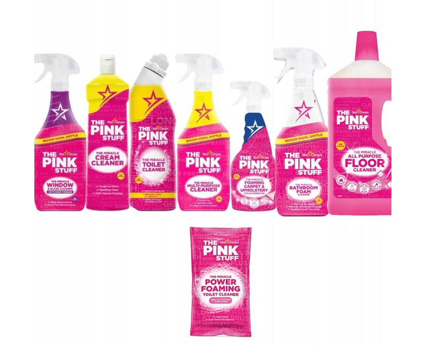 Набор для уборки The Pink Stuff Big Cleaning Kit 8в1 средства для дома/спреи/пена/гель/очистители