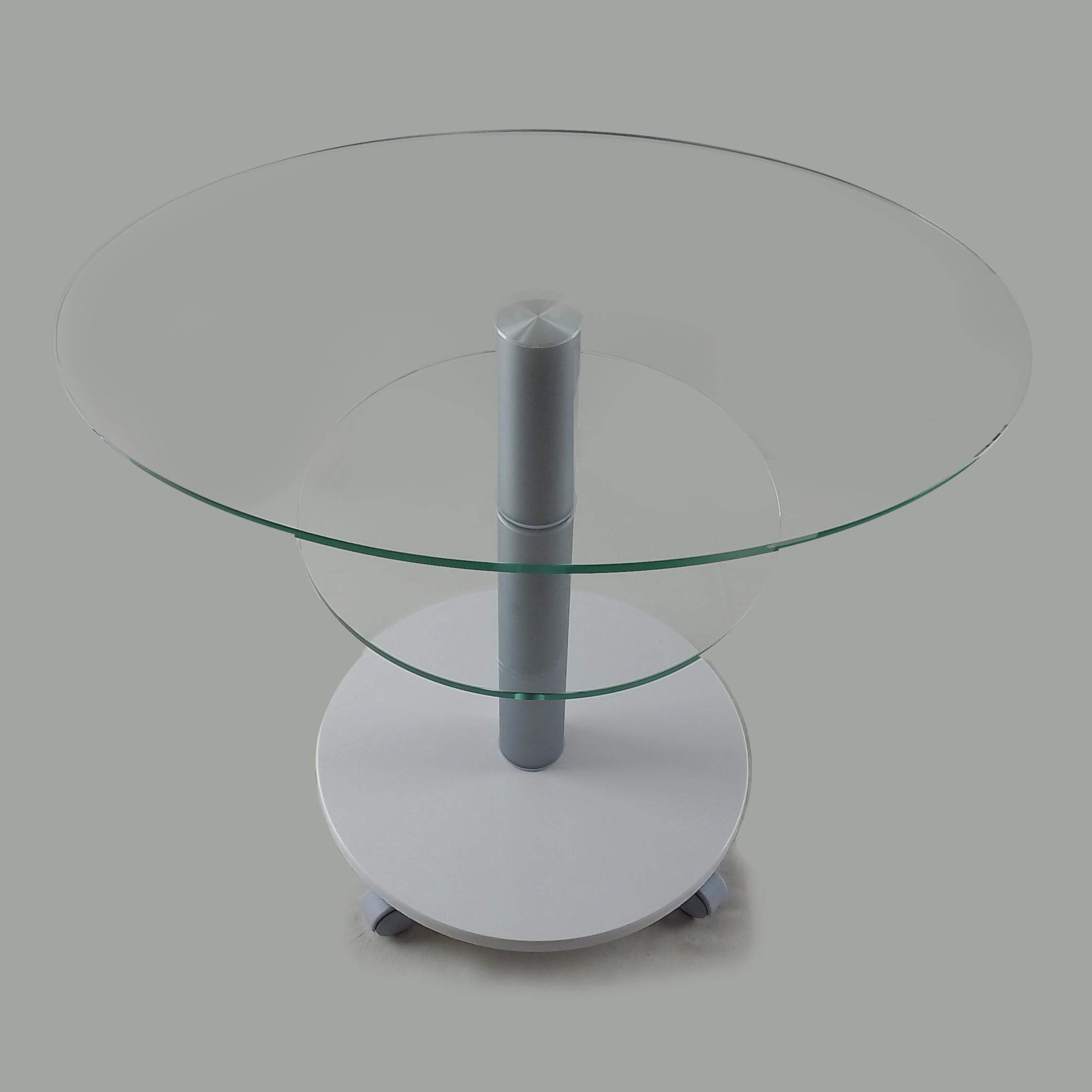 Стол журнальный стеклянный Commus Bravo Light O clear-white-alm60 Белый (433820245) - фото 2 Стол журнальный стеклянный Commus Bravo Light O clear-white-alm60 Белый (433820245) - фото 2