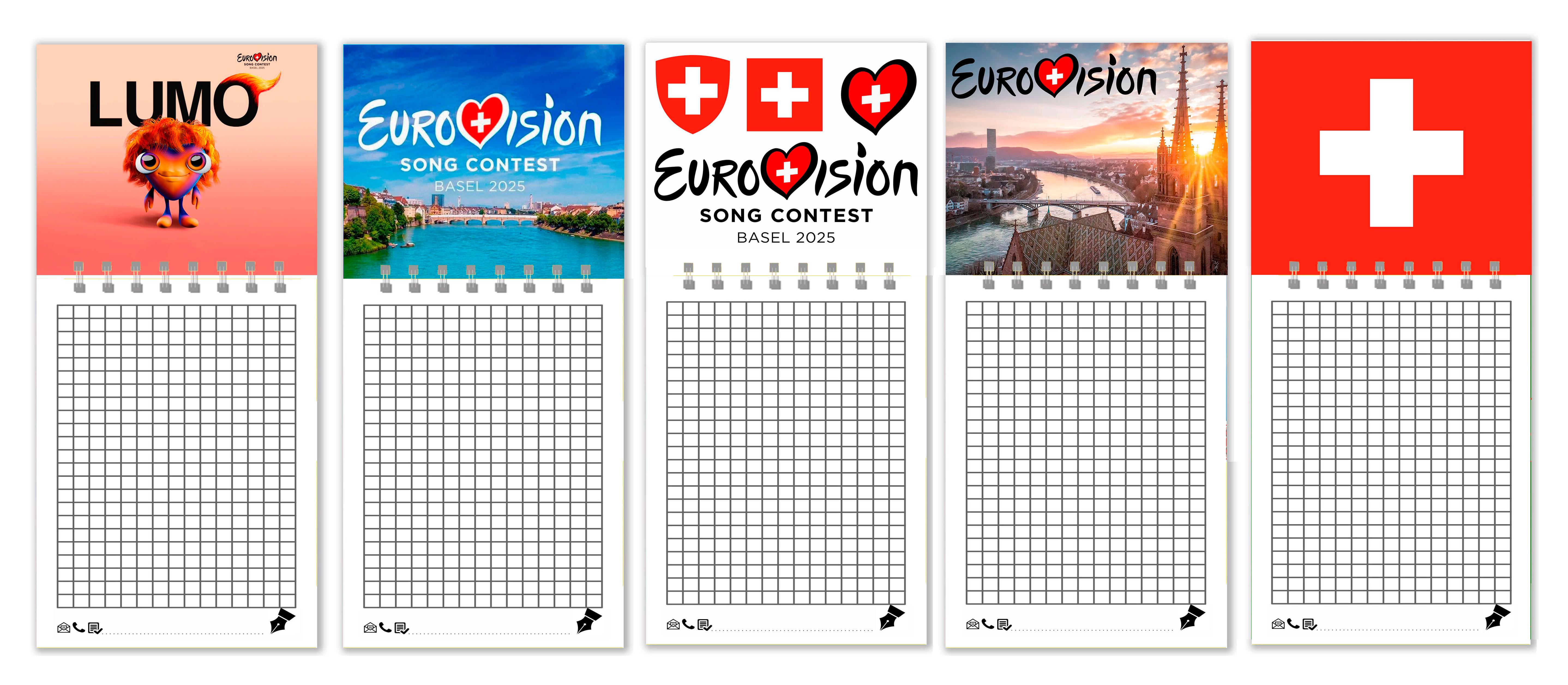 Блокноты на магните APRIORI Евровидение 2025 5 шт. (UA3018)