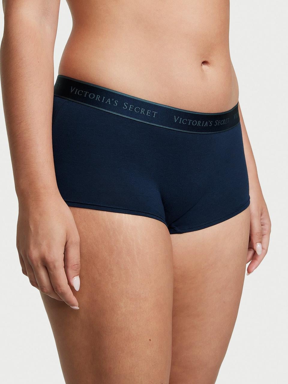 Трусики шортики женские Victoria's Secret Logo Cotton Boyshort XL Синий (2126439778213)