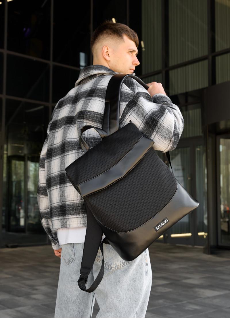 Рюкзак мужской Sambag Rene Option 37х31х14 см Черный (27200301m)