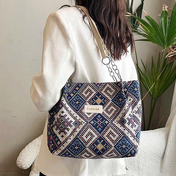 Женская сумка с этническим принтом с длинными ручками-цепочками 26×27×10 см (L00117-2) - фото 2 Женская сумка с этническим принтом с длинными ручками-цепочками 26×27×10 см (L00117-2) - фото 2