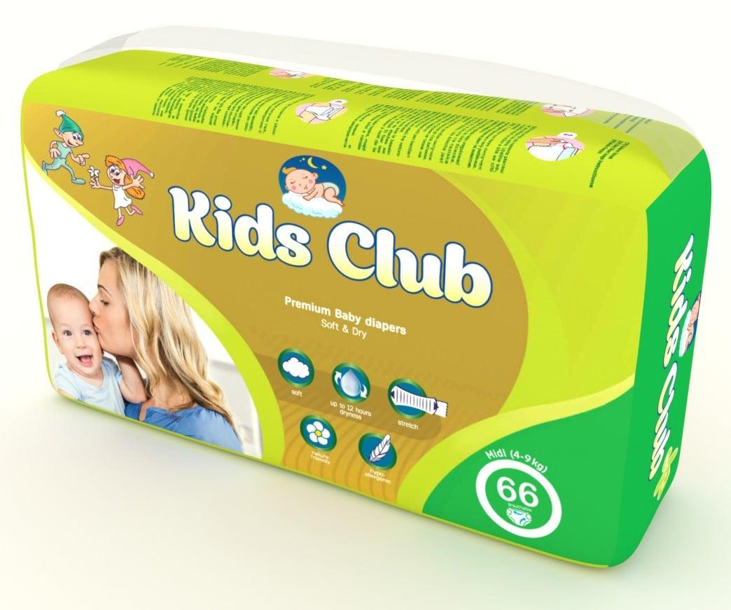 Подгузники детские Kids Club 3 Midi 4-9 кг 66 шт. (62ac5c75ca0b684b324da467)