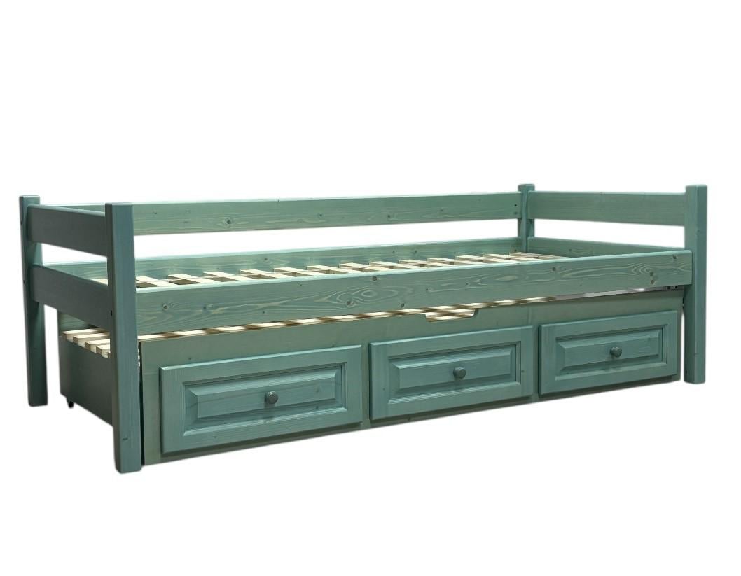 Кровать-тахта односпальная деревянная Скіф Л-136-А с ящиками и дополнительной выездной кроватью 90х200/90х190 см Тиффани (26845018)