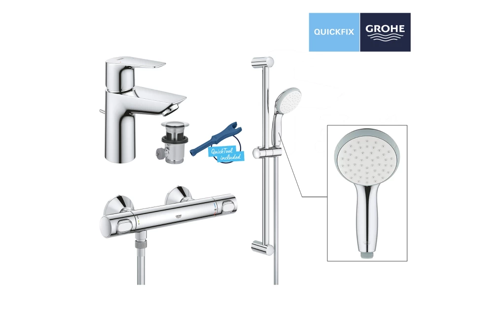 Набір змішувачів для ванної кімнати Grohe QuickFix StartEdge S-Size UA202503TS 2в1 (374080) - фото 12