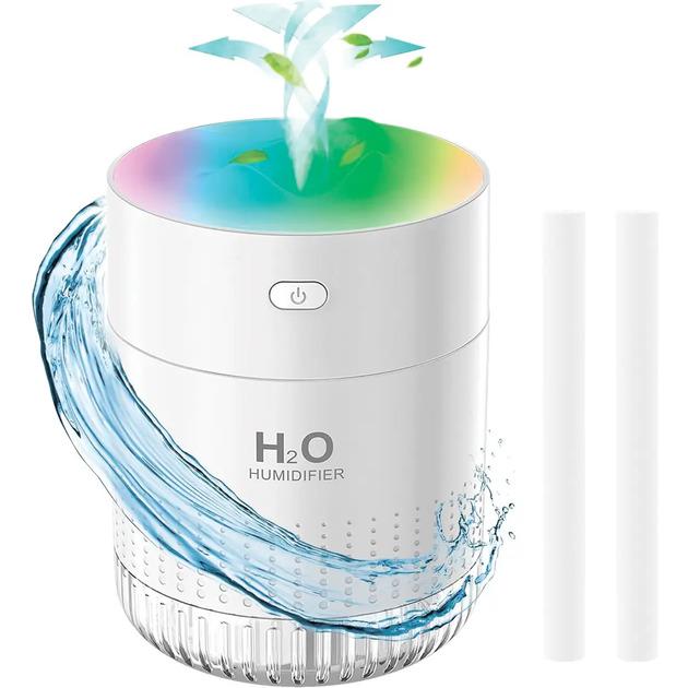 Зволожувач повітря ультразвуковий LED light humidifier H2O WSQ01 Снігові гори (1010775-White) - фото 2