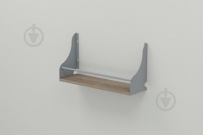 Полиця настінна Ferrum-decor Ізі 260x500x150 метал Сірий ДСП Сонома Трюфель 16 мм (IZI0019)