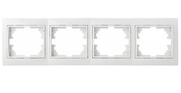 Рамка четырехпостовая горизонтальная АСКО-УКРЕМ Pм-4-Fl-W FL Белый кремовый (00000032115)