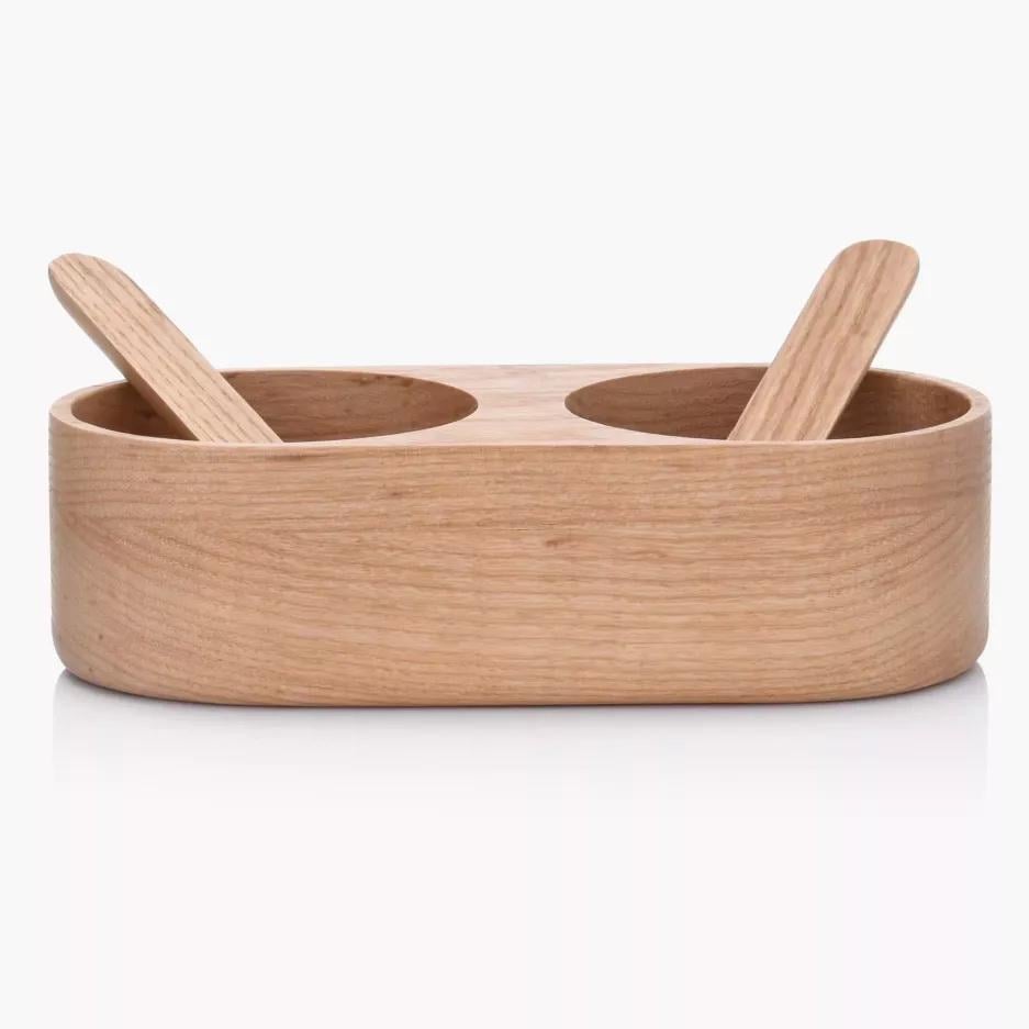 Емкость для соли и перца с ложками DUKA FYNDIG 15,6х7х4 см Коричневый (1218860)