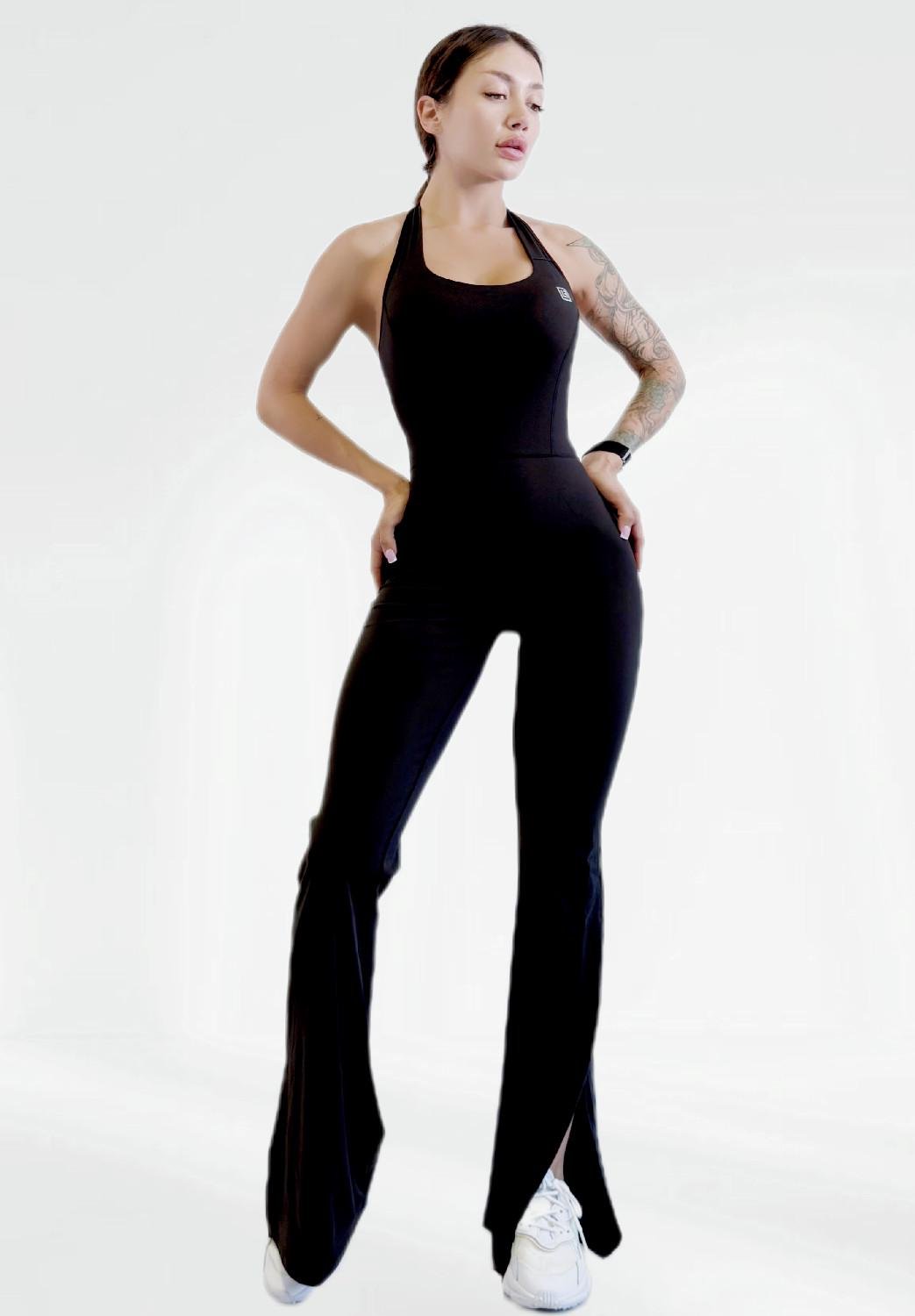 Комбинезон женский спортивный LILAFIT клеш S Черный (LFJ000055)