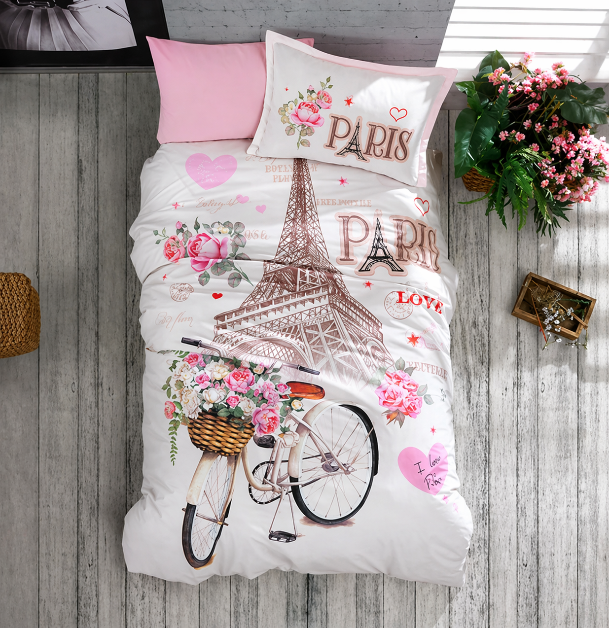 Комплект постельного белья детский с летним одеялом Laura Grand Париж котон полуторный (2930841689)