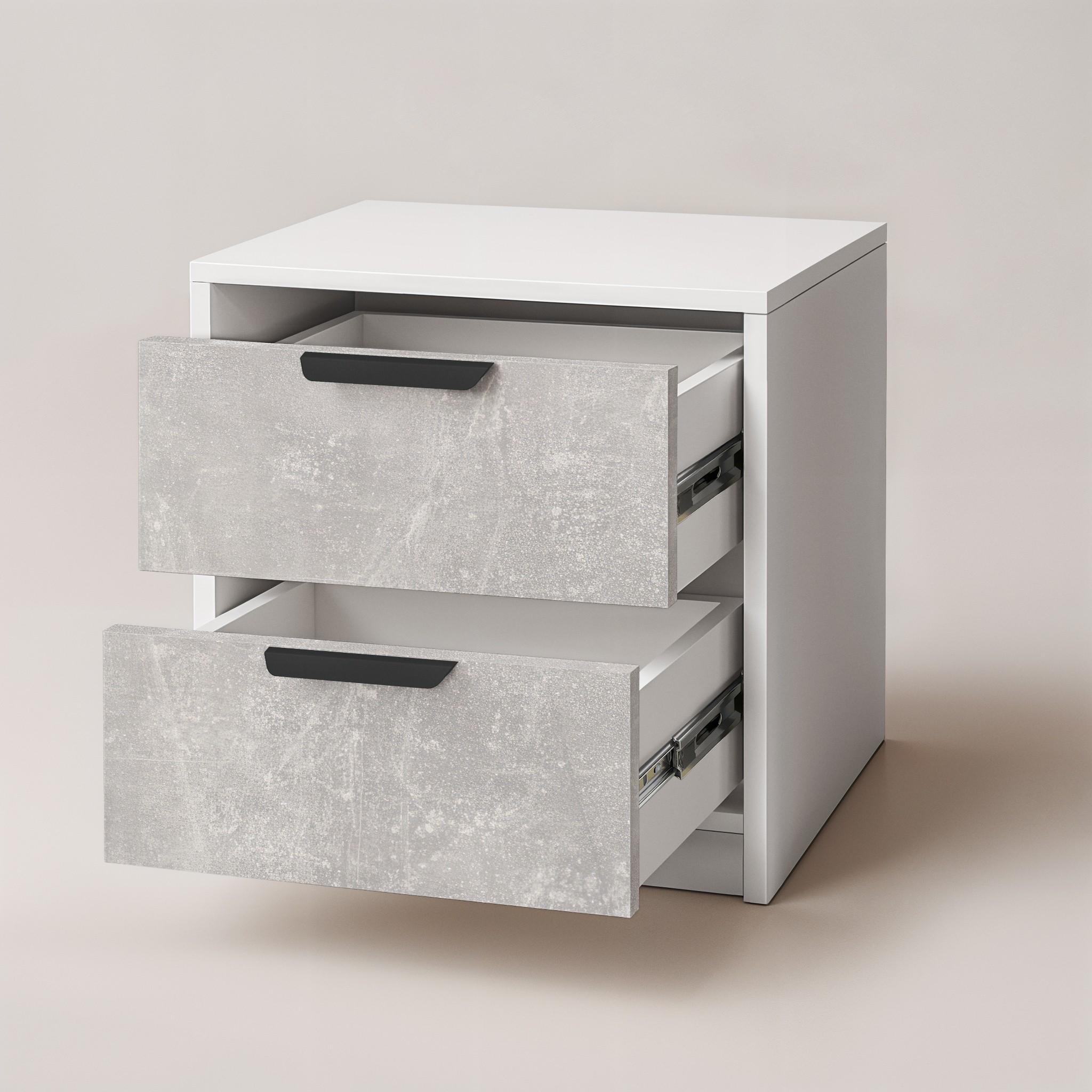 Тумба прикроватная FT-3 450х354х489 мм Белый/Бетон - фото 3