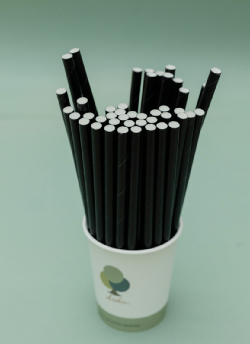 Трубочки бумажные 8х197 мм 100 шт./уп. Черный - фото 2