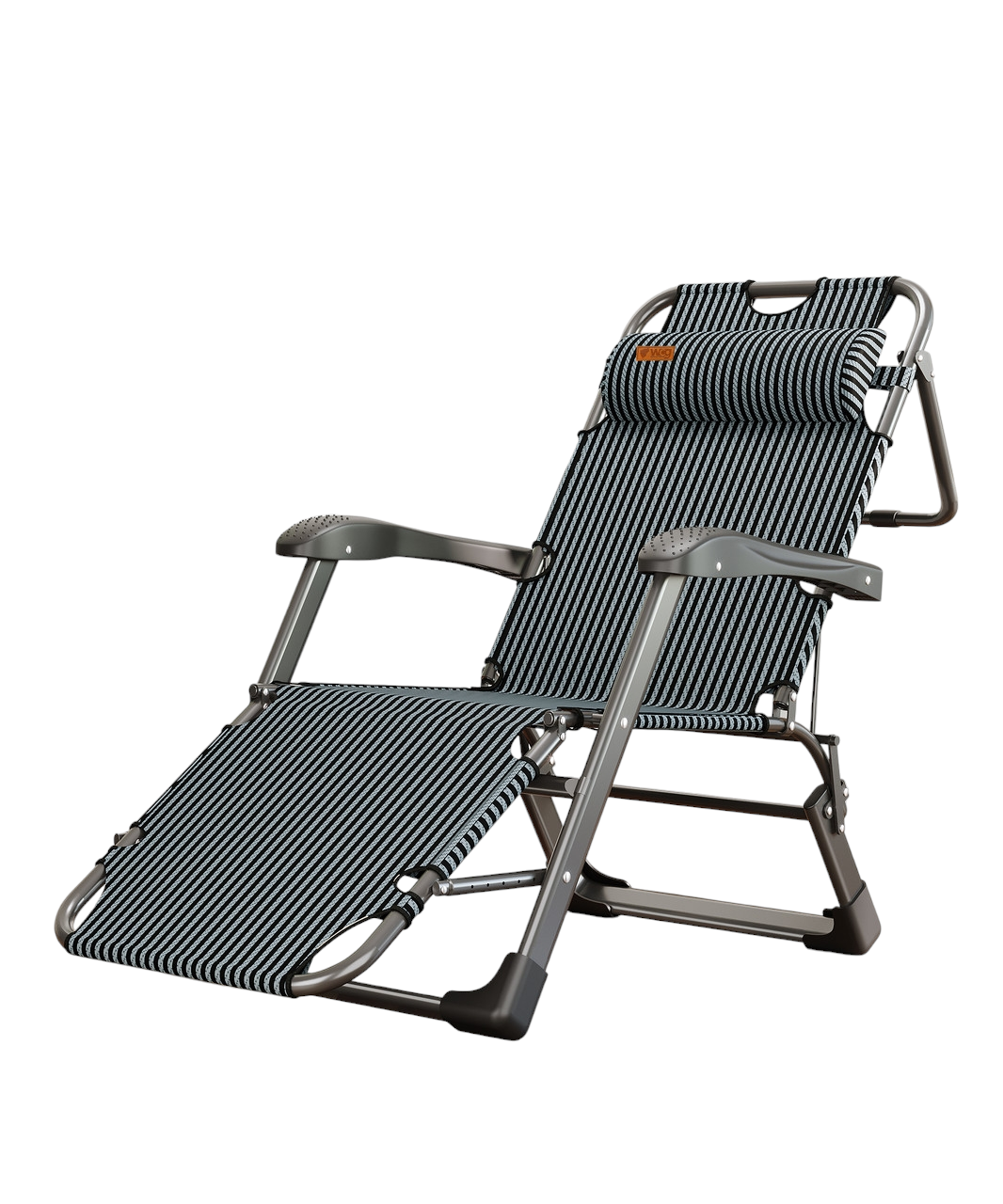 Шезлонг раскладной WCG FCB-S01садовый со стальным каркасом Черный (FCB-S011) - фото 2