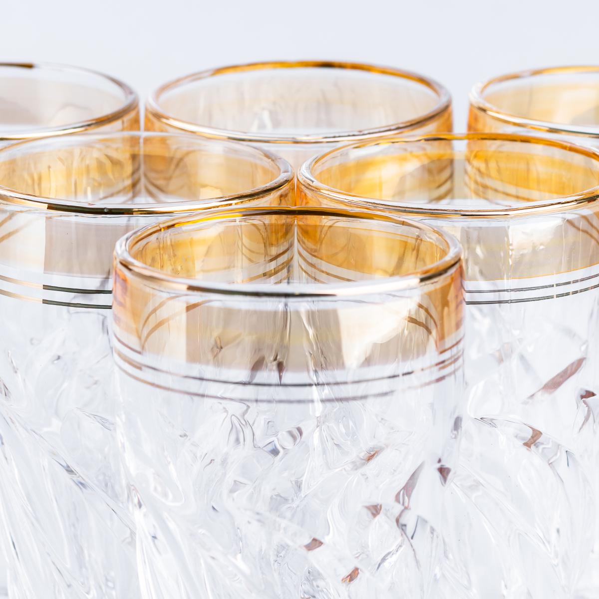 Набор стаканов Vermont фигурные высокие 6х250 мл Желтый (HP568) - фото 3 Набор стаканов Vermont фигурные высокие 6х250 мл Желтый (HP568) - фото 3