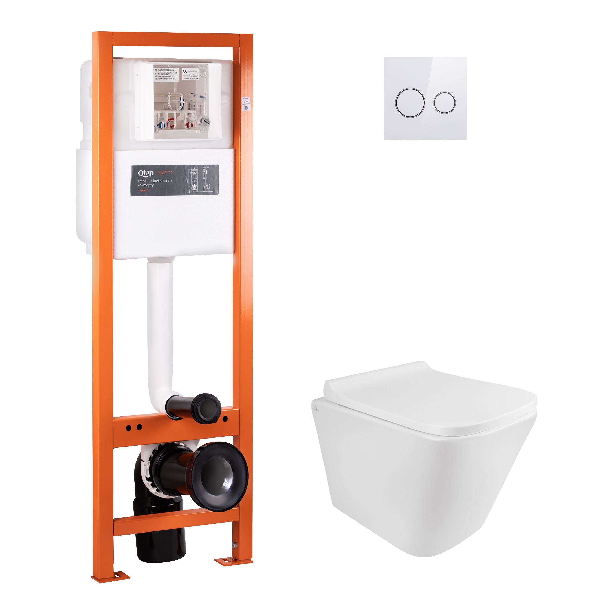 Комплект інсталяції Q-tap Nest QT1733052ERW0233M370P01V1176W з унітазом кнопка Білий (124652)