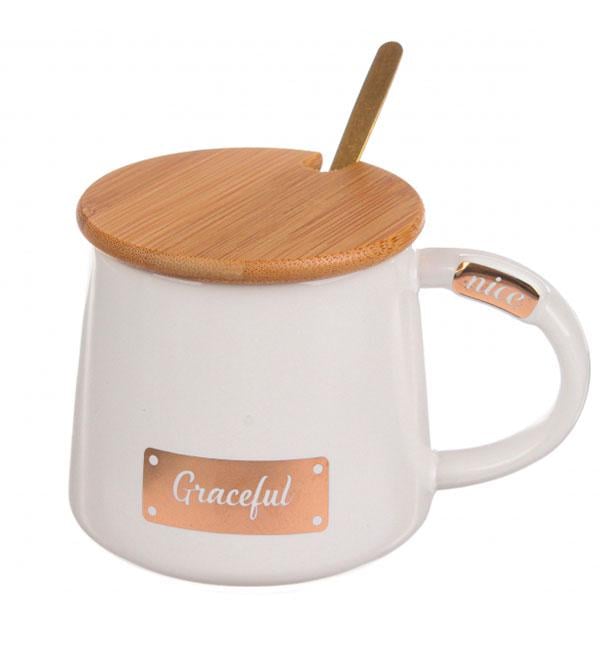 Чашка керамічна Graceful з ложечкою 300 мл (414833) Чашка керамічна Graceful з ложечкою 300 мл (414833)
