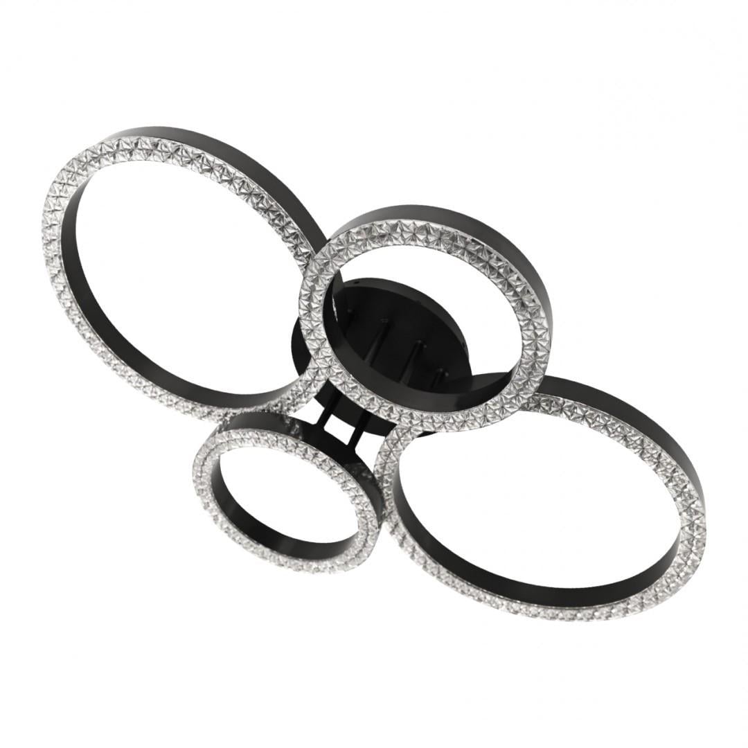 Люстра CT-R-80-BK LED 80Вт 3000-6000К 300-6400 Лм пульт Черный (V6919120233295)