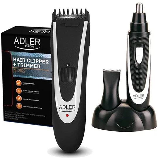 Машинка для стрижки Adler AD 2822 з насадками для голови/носа/вух та тіла