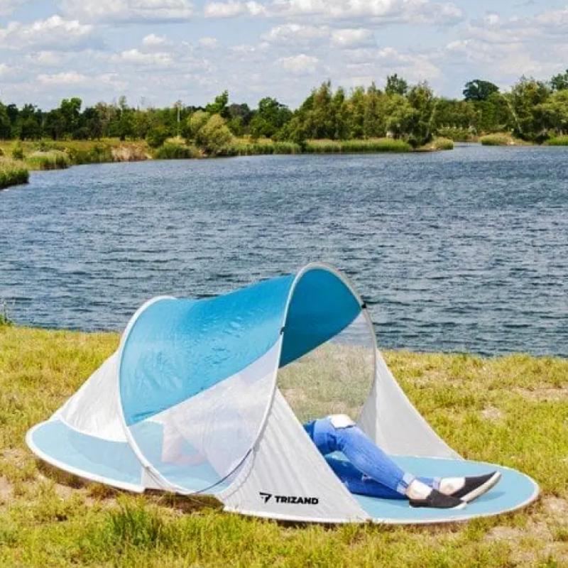 Палатка пляжная самораскладная Trizand 20974 вентилируемая с чехлом 190x120x90 см (6859) - фото 6