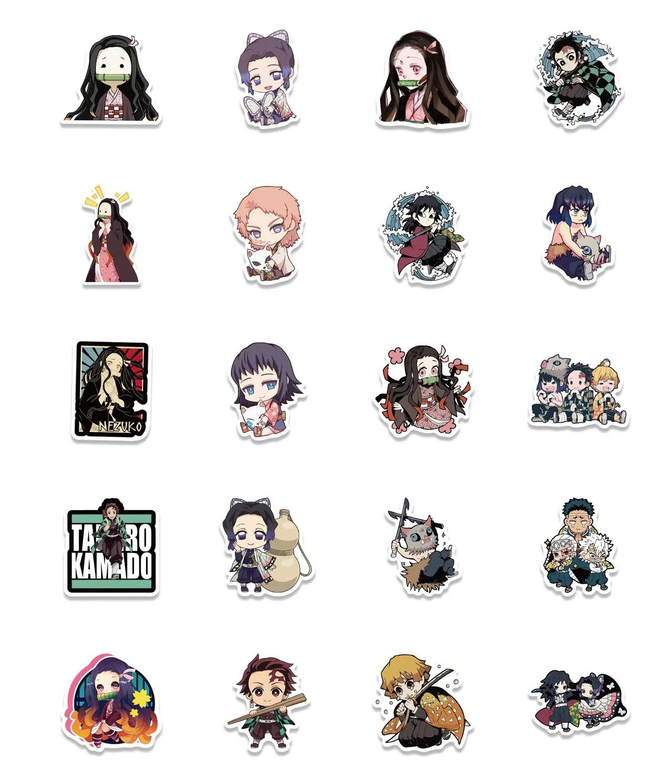 Набор наклеек Аниме Demon Slayer для гаджета/телефона 20 шт. (10055)