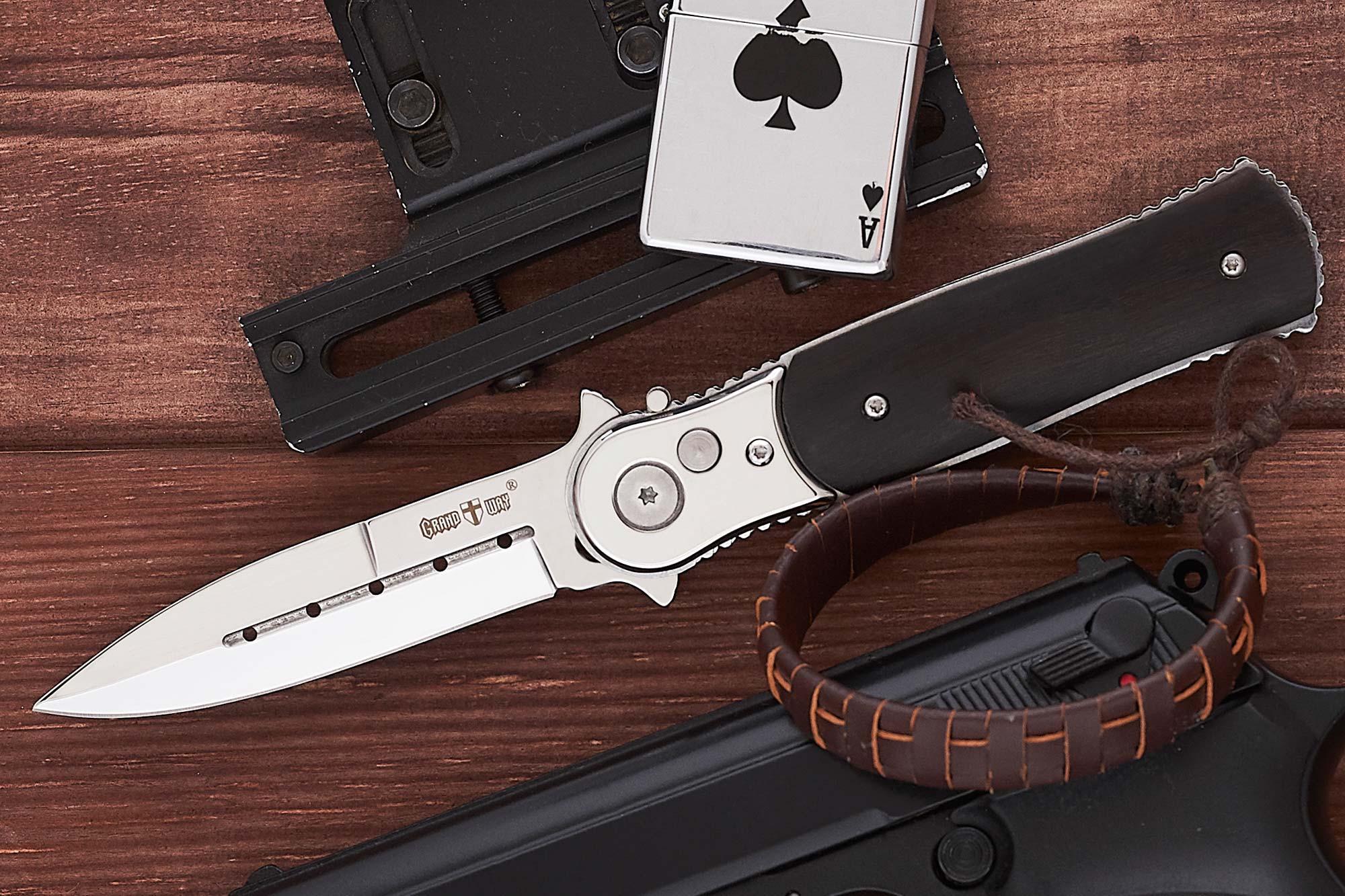 Нож охотничий выкидной Grand Way 9077