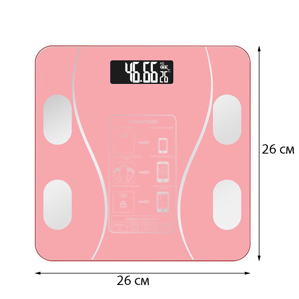 Весы напольные электронные SmartLife Body Fat Scale Розовый (1008648-Pink) - фото 3