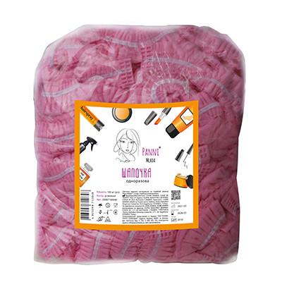 Шапочка медицинская на двойной резинке Panni Mlada из спанбонда 100 шт./пач Розовый (2538725924)